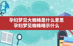 孕妇梦见大蜘蛛是什么意思(孕妇梦见蜘蛛暗示什么)