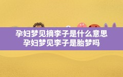 孕妇梦见摘李子是什么意思,孕妇梦见李子是胎梦吗