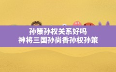 孙策孙权关系好吗,神将三国孙尚香孙权孙策