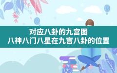 对应八卦的九宫图,八神八门八星在九宫八卦的位置