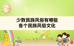 少数民族风俗有哪些,各个民族风俗文化