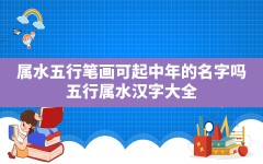 属水五行笔画可起中年的名字吗(五行属水汉字大全(姓名学解释+起名案例))