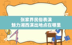 张家界民俗表演(魅力湘西演出地点在哪里)