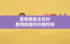 昆明民俗文化村,昆明民族村开放时间