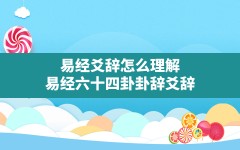 易经爻辞怎么理解,易经六十四卦卦辞爻辞