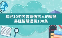 易经10句名言感悟古人的智慧,易经智慧语录100条