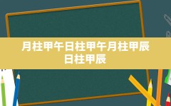 月柱甲午日柱甲午,月柱甲辰 日柱甲辰