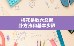 梅花易数六爻起卦方法和基本步骤,梅花易数起卦方法详解动爻