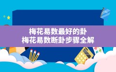 梅花易数最好的卦,梅花易数断卦步骤全解