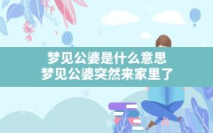 梦见公婆是什么意思(梦见公婆突然来家里了)