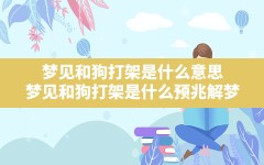 梦见和狗打架是什么意思,梦见和狗打架是什么预兆解梦