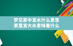 梦见家中发水什么意思,家里发大水意味着什么