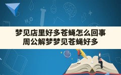 梦见店里好多苍蝇怎么回事(周公解梦梦见苍蝇好多)