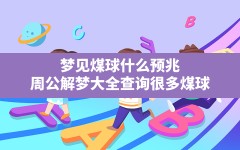 梦见煤球什么预兆,周公解梦大全查询很多煤球