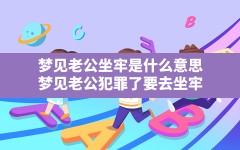 梦见老公坐牢是什么意思(梦见老公犯罪了要去坐牢)