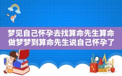 梦见自己怀孕去找算命先生算命,做梦梦到算命先生说自己怀孕了