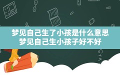 梦见自己生了小孩是什么意思,梦见自己生小孩子好不好