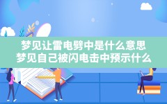 梦见让雷电劈中是什么意思(梦见自己被闪电击中预示什么)