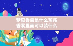 梦见香囊是什么预兆,香囊里面可以装什么