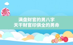 满盘财官的男八字,天干财官印俱全的男命