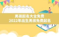 男孩起名大全免费,2022年出生男孩免费起名