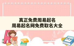 真正免费周易起名,周易起名网免费取名大全