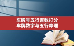 车牌号五行吉数打分,车牌数字与五行命理