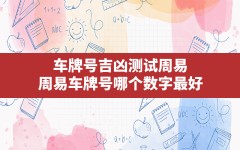 车牌号吉凶测试周易,周易车牌号哪个数字最好