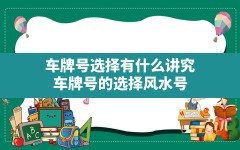 车牌号选择有什么讲究_车牌号的选择风水号