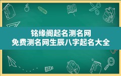 铭缘阁起名测名网,免费测名网生辰八字起名大全