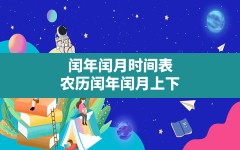 闰年闰月时间表,农历闰年闰月上下1000年对照表