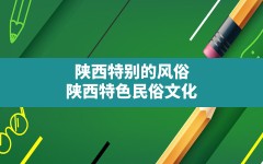 陕西特别的风俗,陕西特色民俗文化