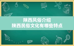 陕西风俗介绍(陕西民俗文化有哪些特点)