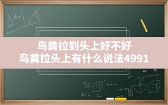 鸟粪拉到头上好不好,鸟粪拉头上有什么说法4991