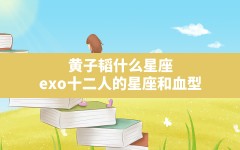 黄子韬什么星座,exo十二人的星座和血型？