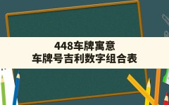 448车牌寓意,车牌号吉利数字组合表