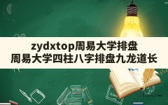 zydxtop周易大学排盘,周易大学四柱八字排盘九龙道长